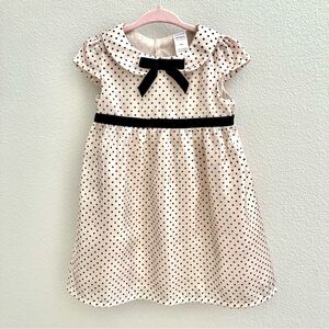Carter's Cream and Black Polka Dot Formal Dress